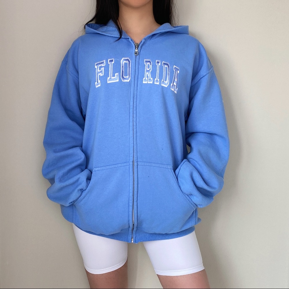 Vintage Florida sky blue hoodie jacket